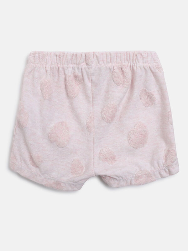 Girls White & Pink Printed T-Shirt with Short Pants image number null