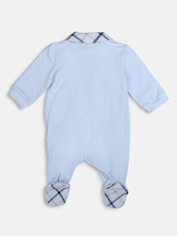 Boys Light Blue Front Opening Babysuit image number null