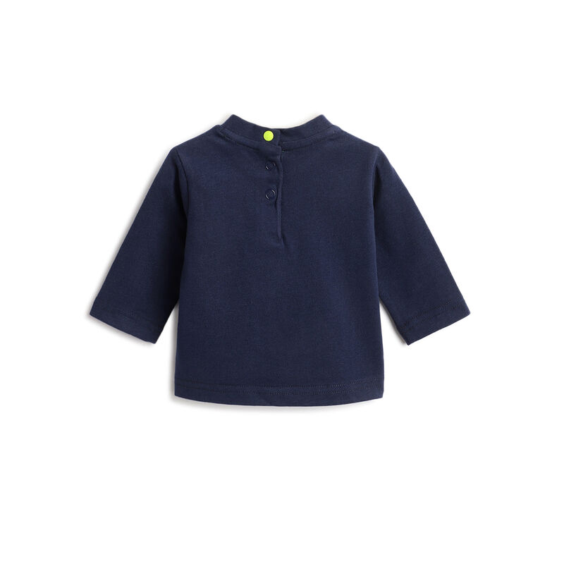 Boys Dark Blue Graphic Printed Long Sleeve T- Shirt image number 1