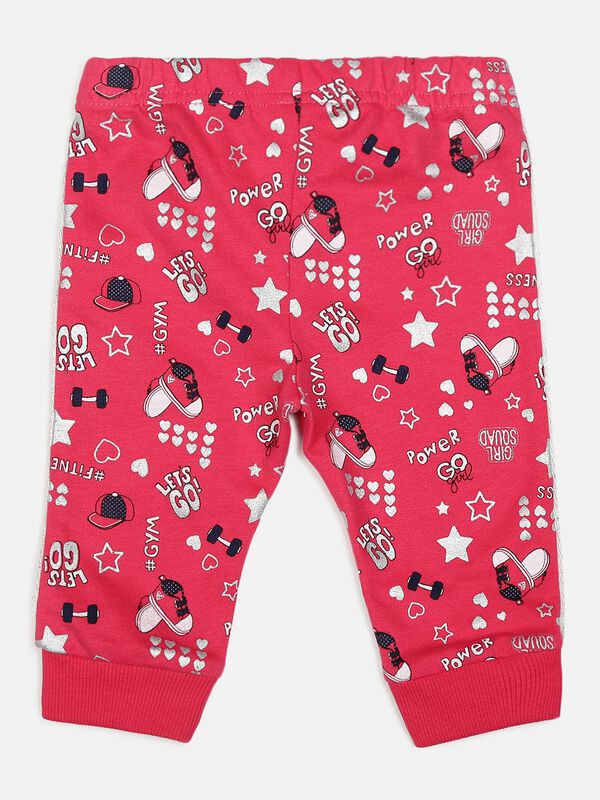 Pink Terry Sweat Trousers -All Over Print image number null