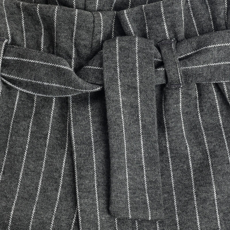 Girls Medium Grey Striped Trousers image number 2