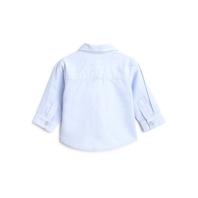 Boys Blue Solid Long Sleeve Shirt image number 1