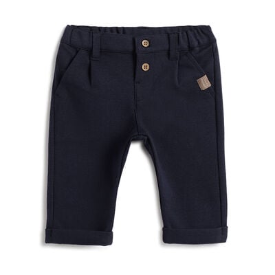 Boys Dark Blue Solid Trousers