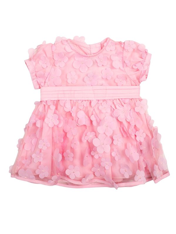 Girls Light Pink Short Sleeve Dress image number 0