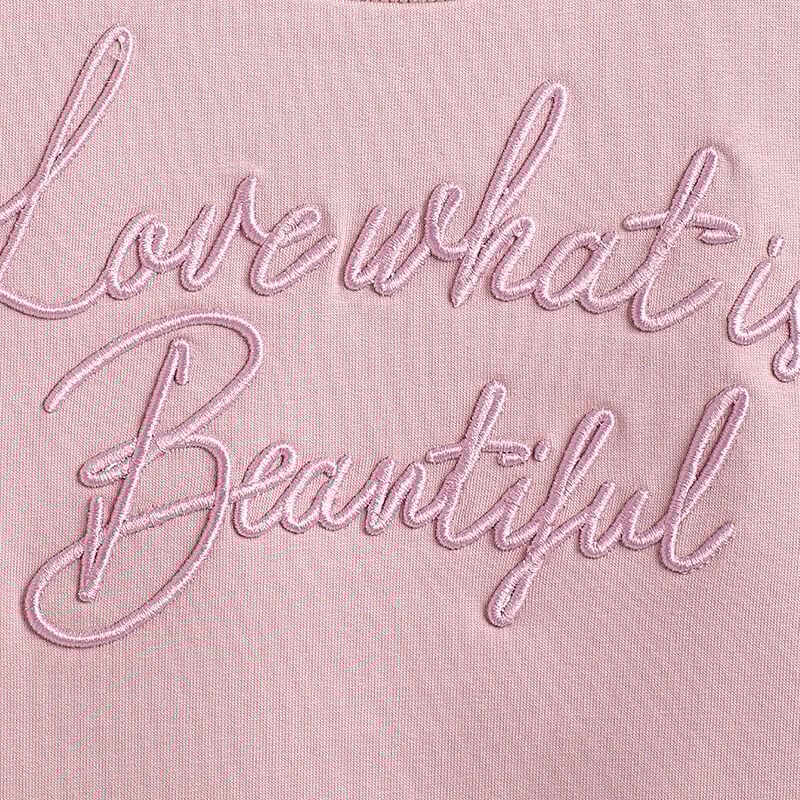 Girls Pink Typography Sweatshirt with Long Trousers image number 6