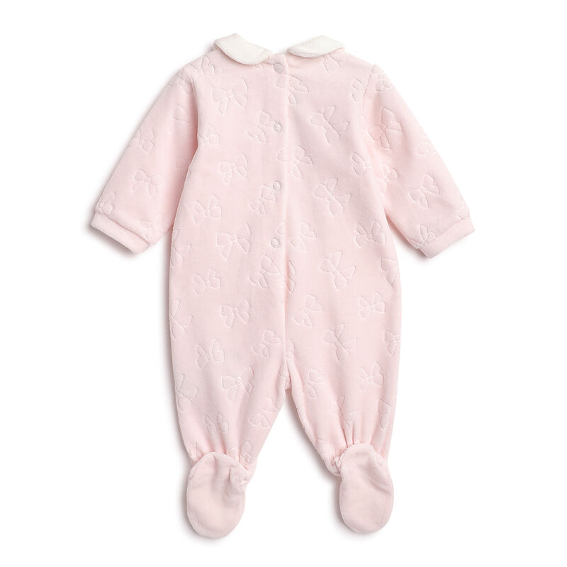 Girls Light Pink Self Design Leg Opening Babysuit image number 1
