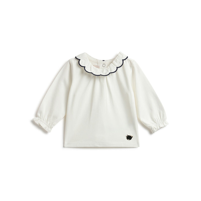 Girls White Solid Long Sleeve T- Shirt image number 0