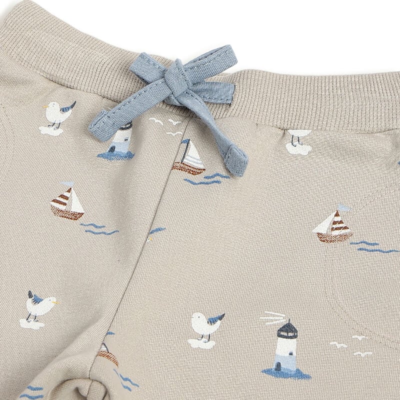 Girls Blue and Beige Embellished Smock with Leggings image number 6