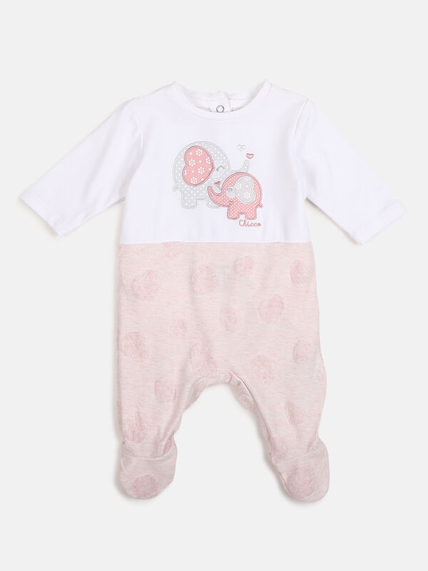 Girls Light Pink Nappy Opening Babysuit image number null