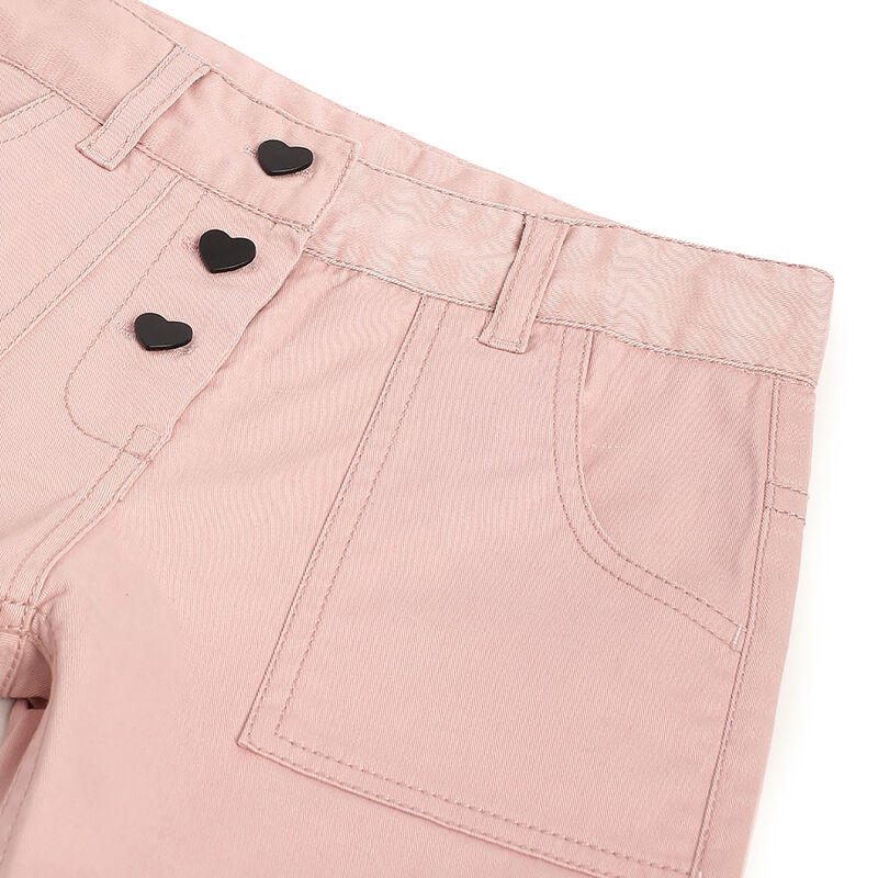 Girls Medium Pink Solid Trousers image number 2