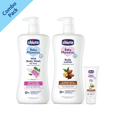 Combo- Mild Body Wash Relax 500ML + Body Lotion 500ML + Baby Cream 50ML