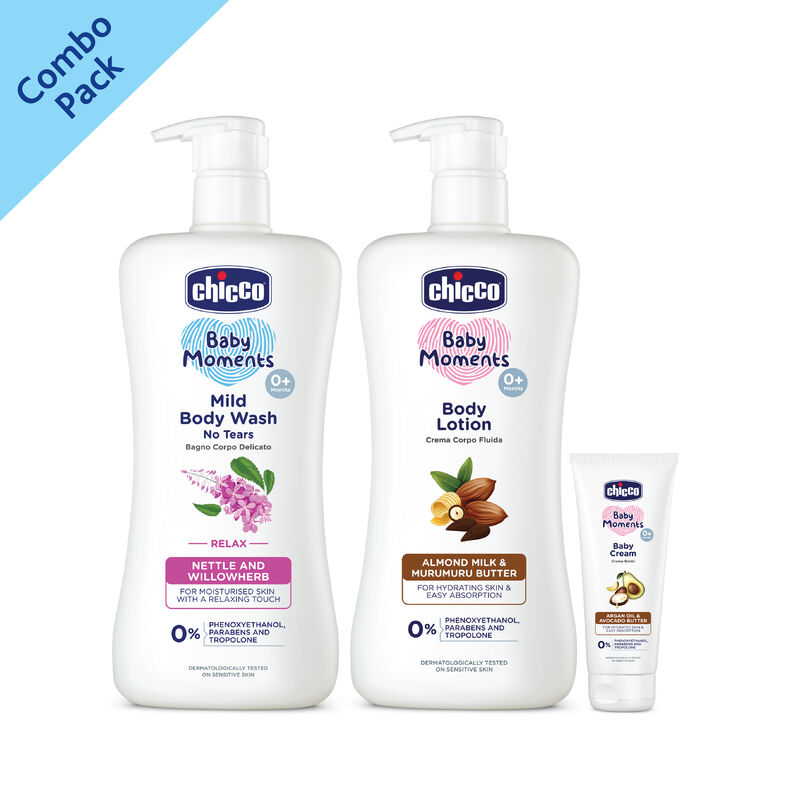 Combo- Mild Body Wash Relax 500ML + Body Lotion 500ML + Baby Cream 50ML image number null