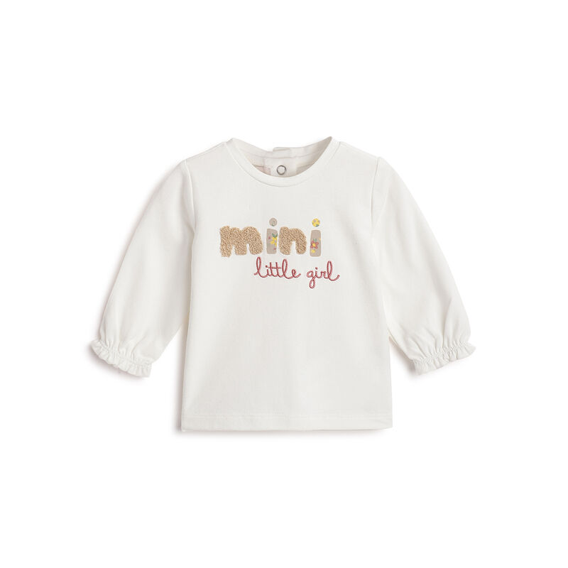 Girls White Embellished Long Sleeve T- Shirt image number 0