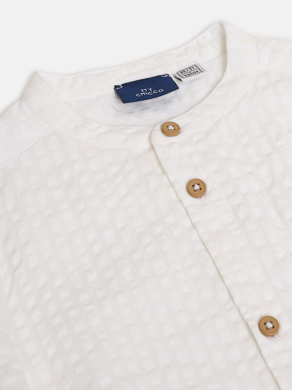Boys White Long Sleeve Woven Shirt image number null