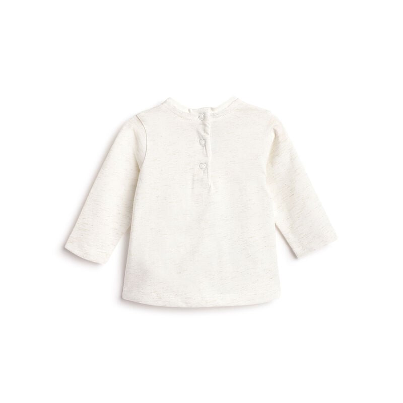 Girls White and Beige Embellished T-shirt with Long Trouser image number 1