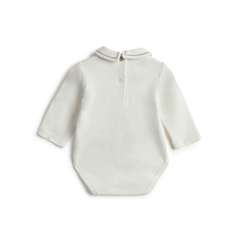 Girls Medium Pink Applique bodysuit with Long Dungaree image number 3