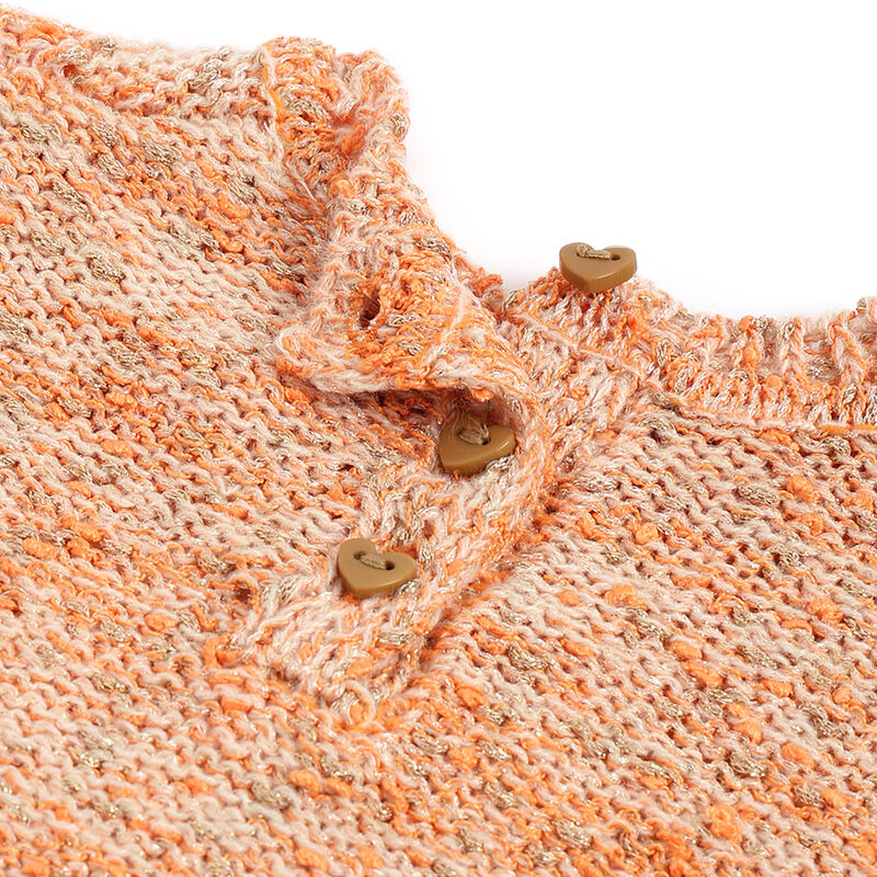 Girls Orange Ribbed Pullover image number 3