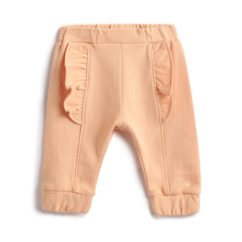 Girls Applique Sweatshirt with Self Designed Trouser image number 2