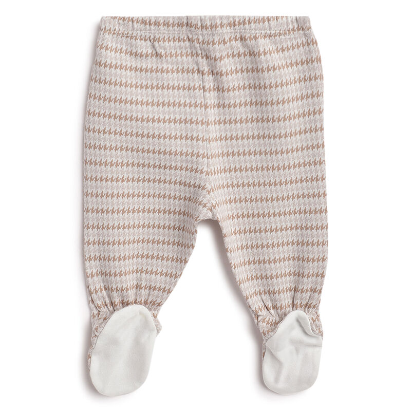 Boys White and Brown Embellished Smock with Leggings image number 3