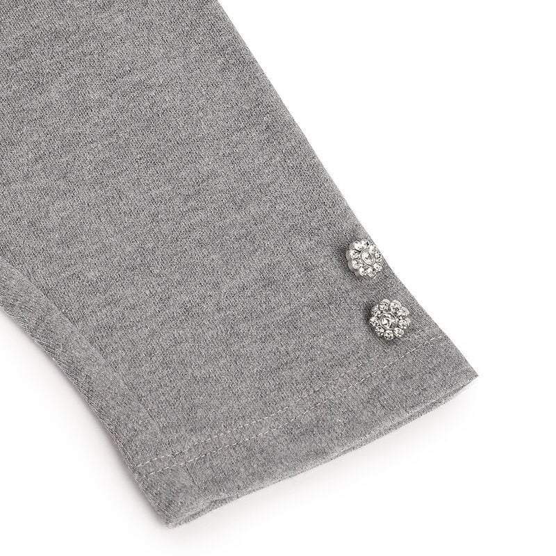 Girls White and Grey Embellished Shirt with Long Trouser image number 6