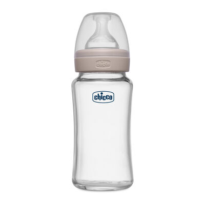 Well-Being Glass Feeding Bottle (240ml, Medium Flow) (Neutral)