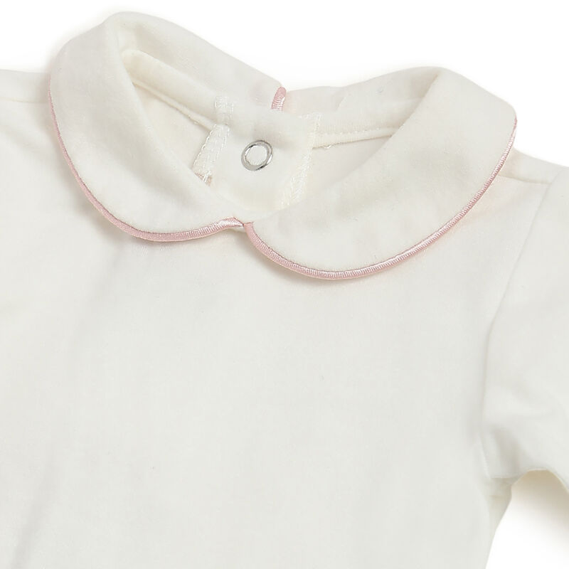 Girls White Bodysuit with Brown Dress image number 6