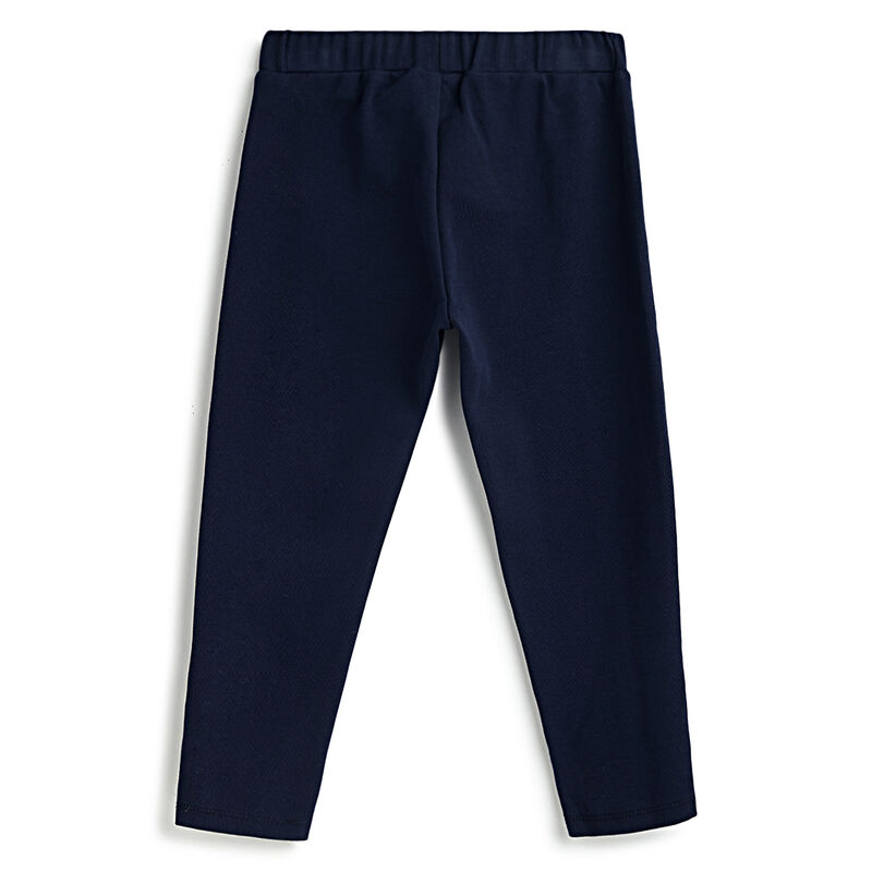 Girls Navy Solid Leggings image number 1