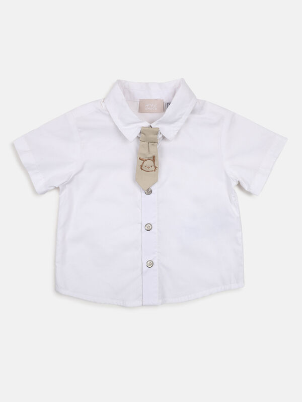Boys Solid Medium Natural Shirt with Short Trouser image number null