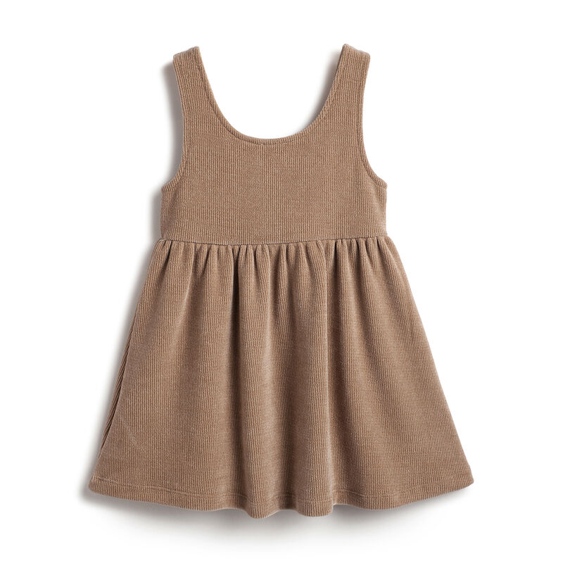Girls Dark Natural Solid Sleeveless Dress image number 1