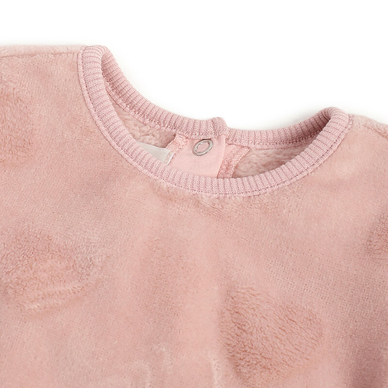 Girls Medium Pink Self Design Sweatshirt image number 2