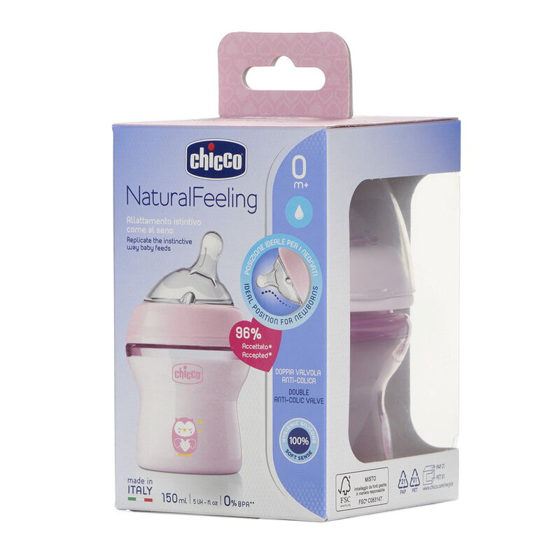 Natural Feeling Feeding Bottle (150ml, Slow) (Pink) image number 5