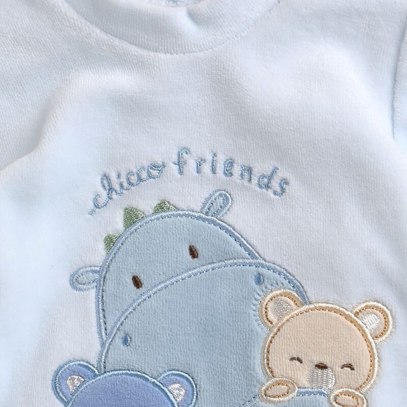 Infants Velour Nappy Opening Babysuit image number null