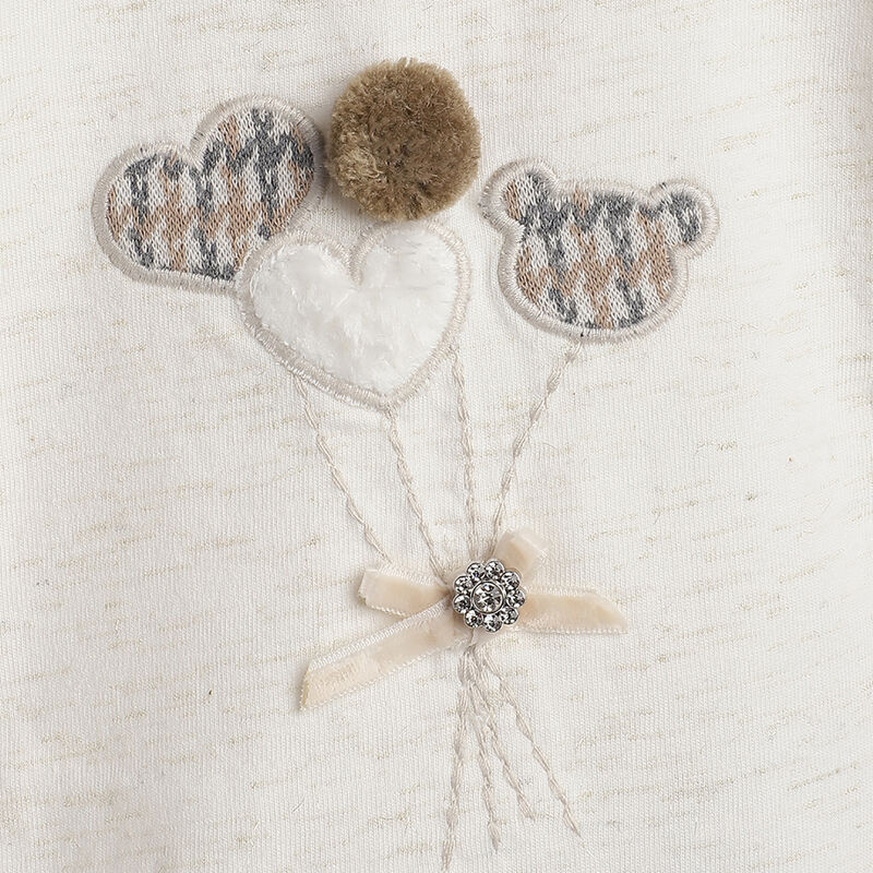 Girls White Embellished Long Sleeve T- Shirt image number 4