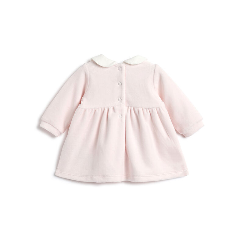 Girls Light Pink Embellished Long Sleeve Dress image number 1