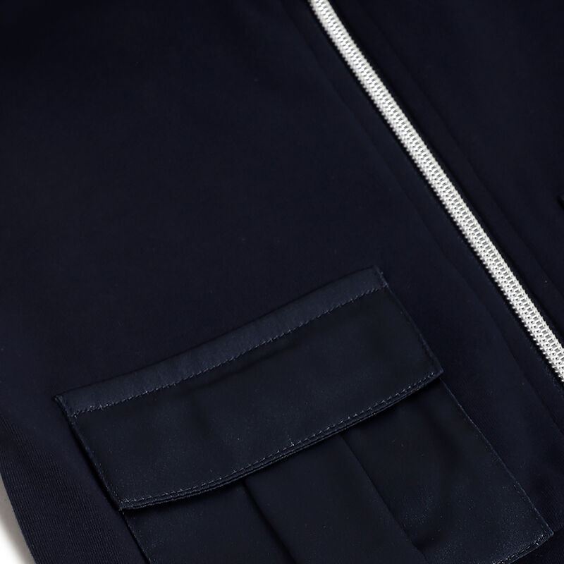 Girls Dark Blue Self Design Jacket image number 3