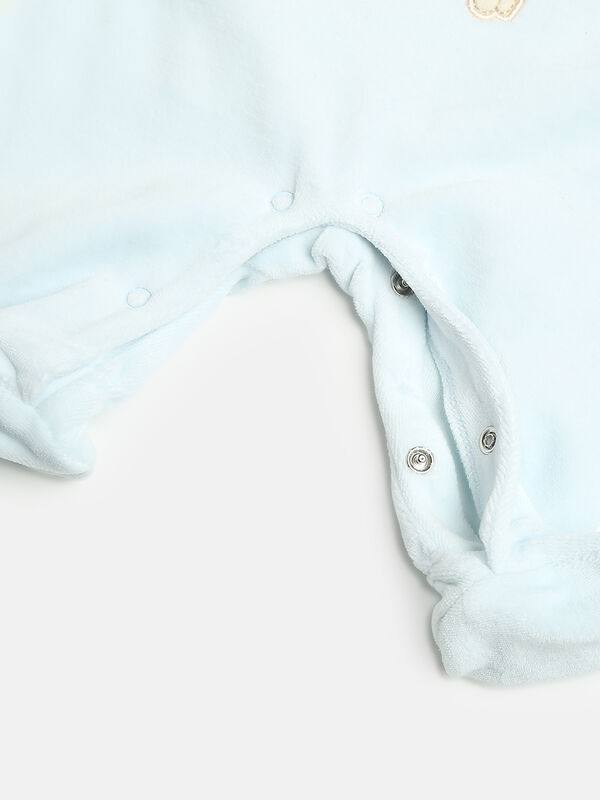 Infants Light Blue Applique Babysuit-Bodysuit Set image number 6