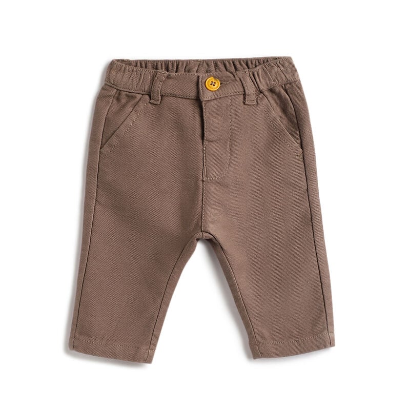 Boys Yellow and Brown Embroidered Sweathirt with Long Trouser image number 2