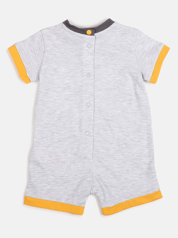 Infants Light Grey Short Sleeve Knitted Romper image number null