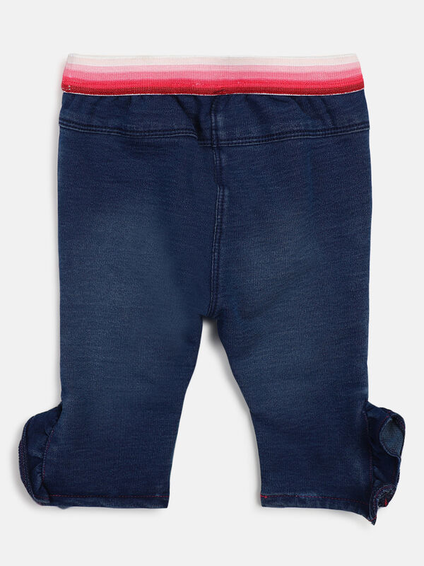 Girls Medium Blue Long Knitted Trouser image number null