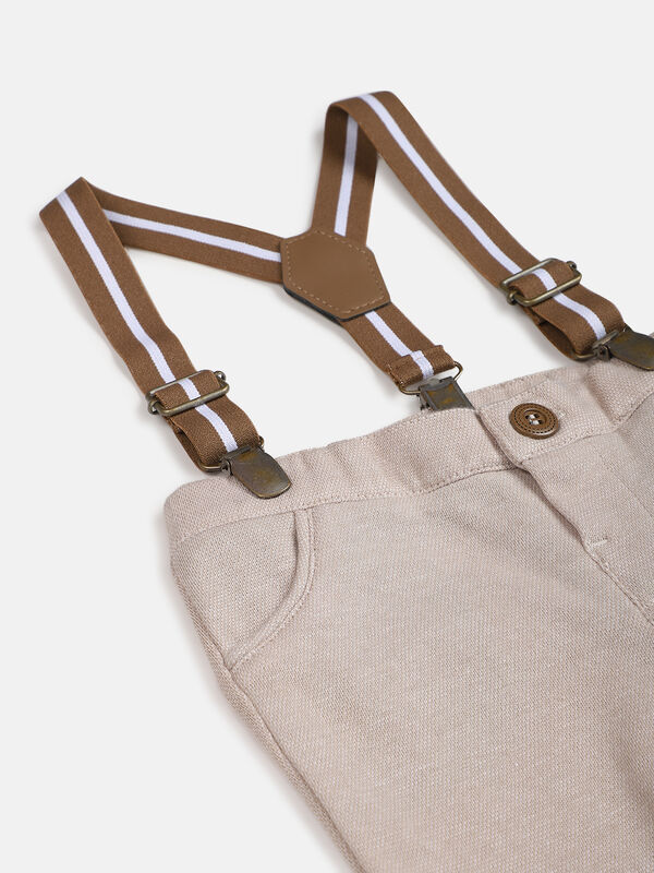 Boys Medium Natural Long Knitted Trouser image number null