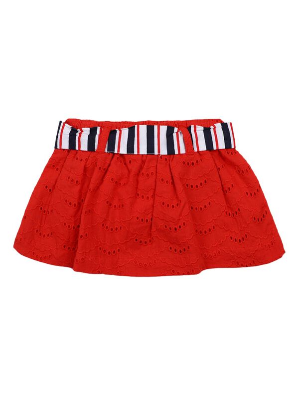 Girls Medium Red Woven Skirt image number 1