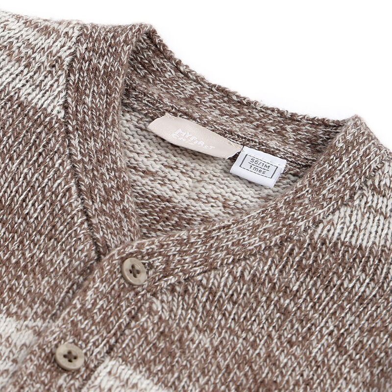 Boys Brown Self Design Cardigan image number 2