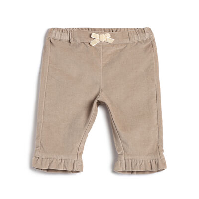 Girls Medium Brown Solid Trousers