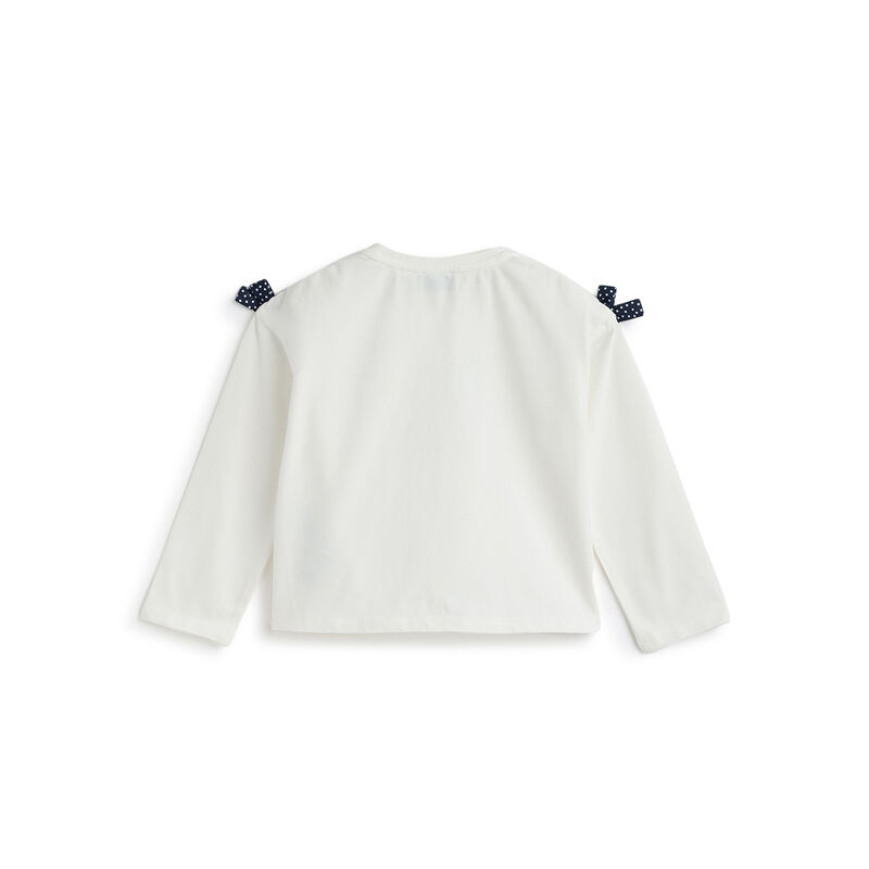 Girls White Typography Printed Long Sleeve T- Shirt image number 1