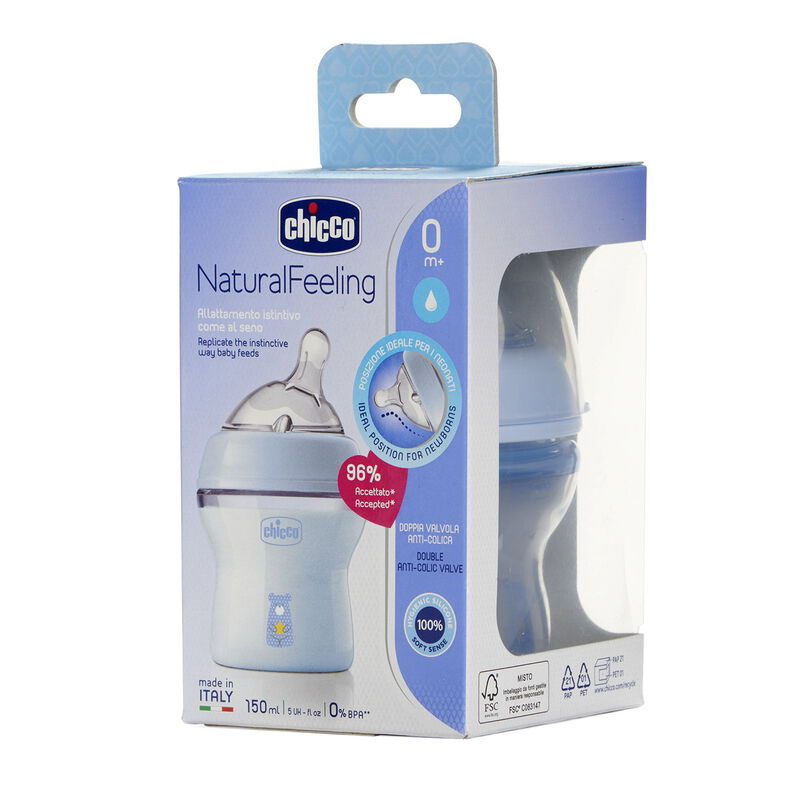 Natural Feeling Feeding Bottle (150ml, Slow) (Blue) image number 5