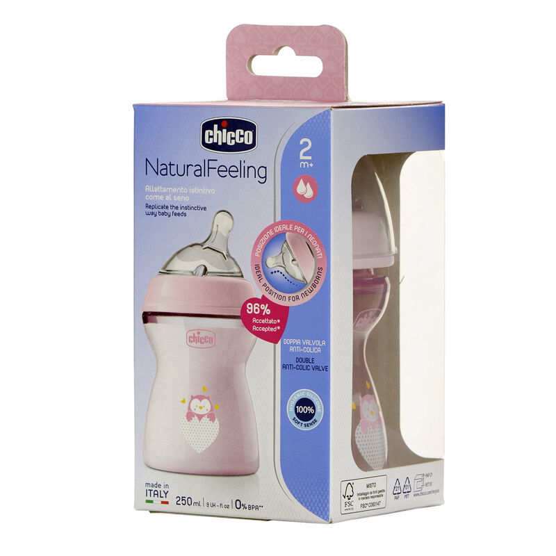 Natural Feeling Feeding Bottle (250ml, Slow) (Pink) image number 5