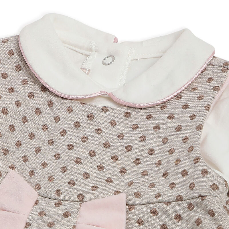 Girls White Bodysuit with Brown Dress image number 4
