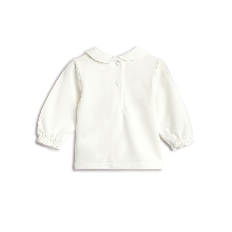 Girls White Top with Beige dress image number 3