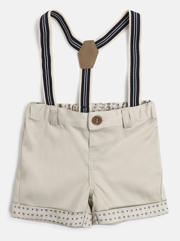 Boys Solid Medium Natural Shirt with Short Trouser image number null