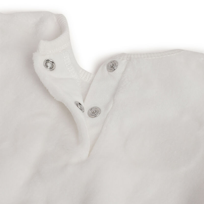 Girls White Self Design Sweatshirt image number 3